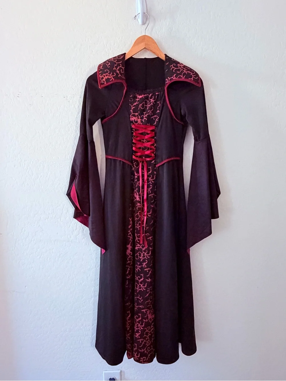 California Costumes Black Dress with Red Scroll Accents